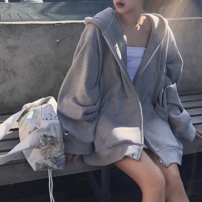 Women's Loose Velvet Sport Couple Coat Cardigan Top