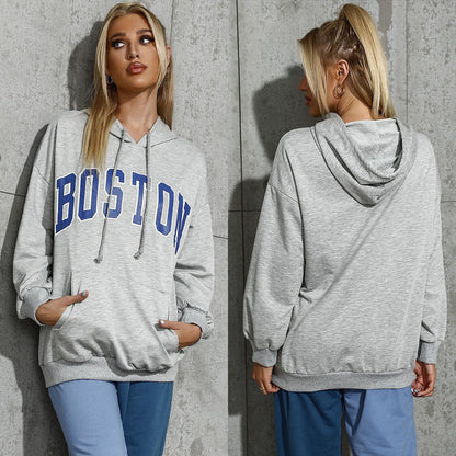 Casual Hooded Trendy Letter Sweater Women